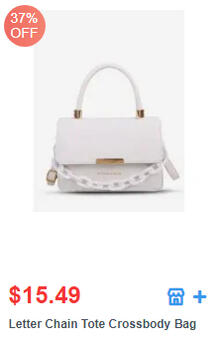 Letter Chain Tote Crossbody Bag