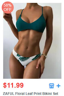 ZAFUL Floral Leaf Print Bikini Set